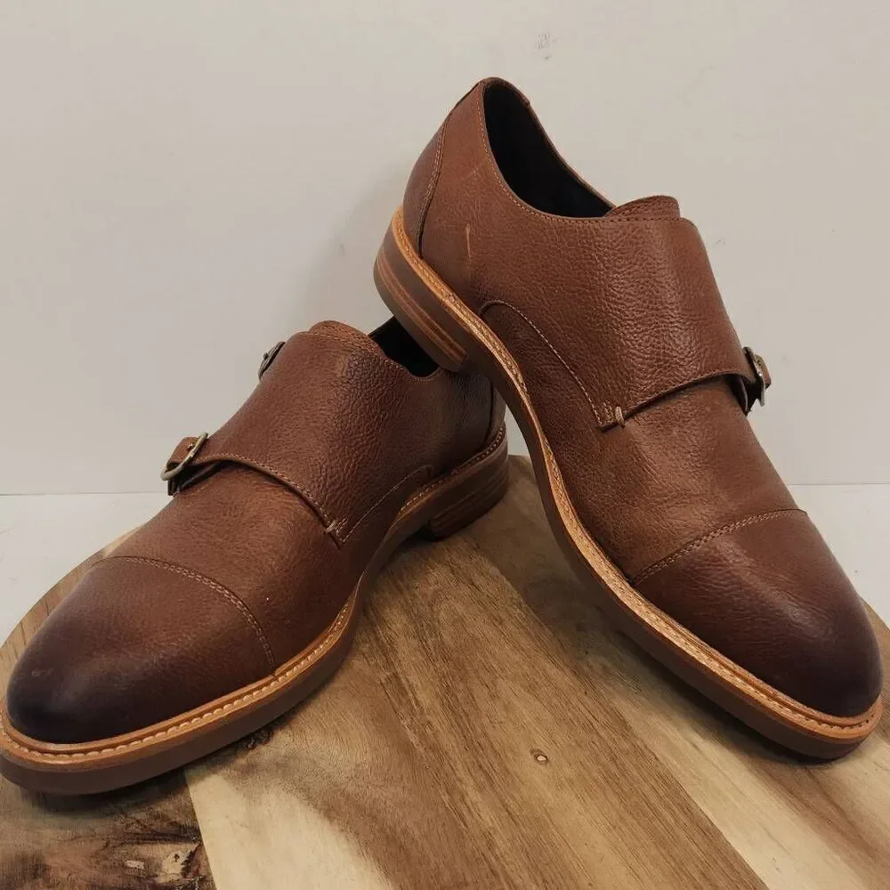 Gordon Rush Caden Monk Strap Men's Dress Shoes Leather Size 9 Brown